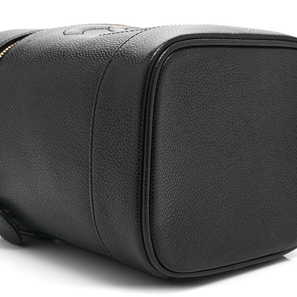 Chanel Caviar Vanity Cosmetic Case Black