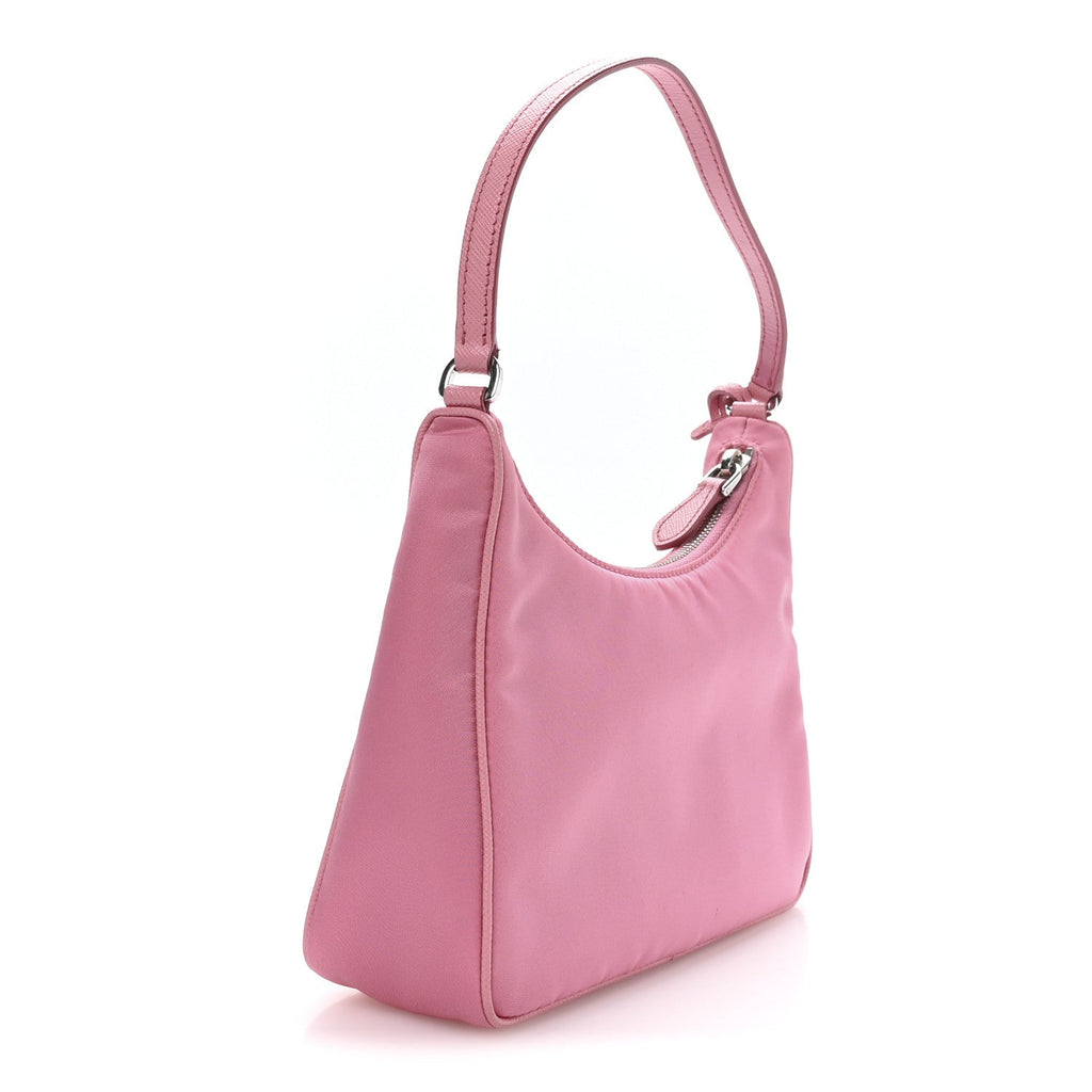 Prada Tessuto Nylon Saffiano Mini Re-Edition 2005 Bag Begonia