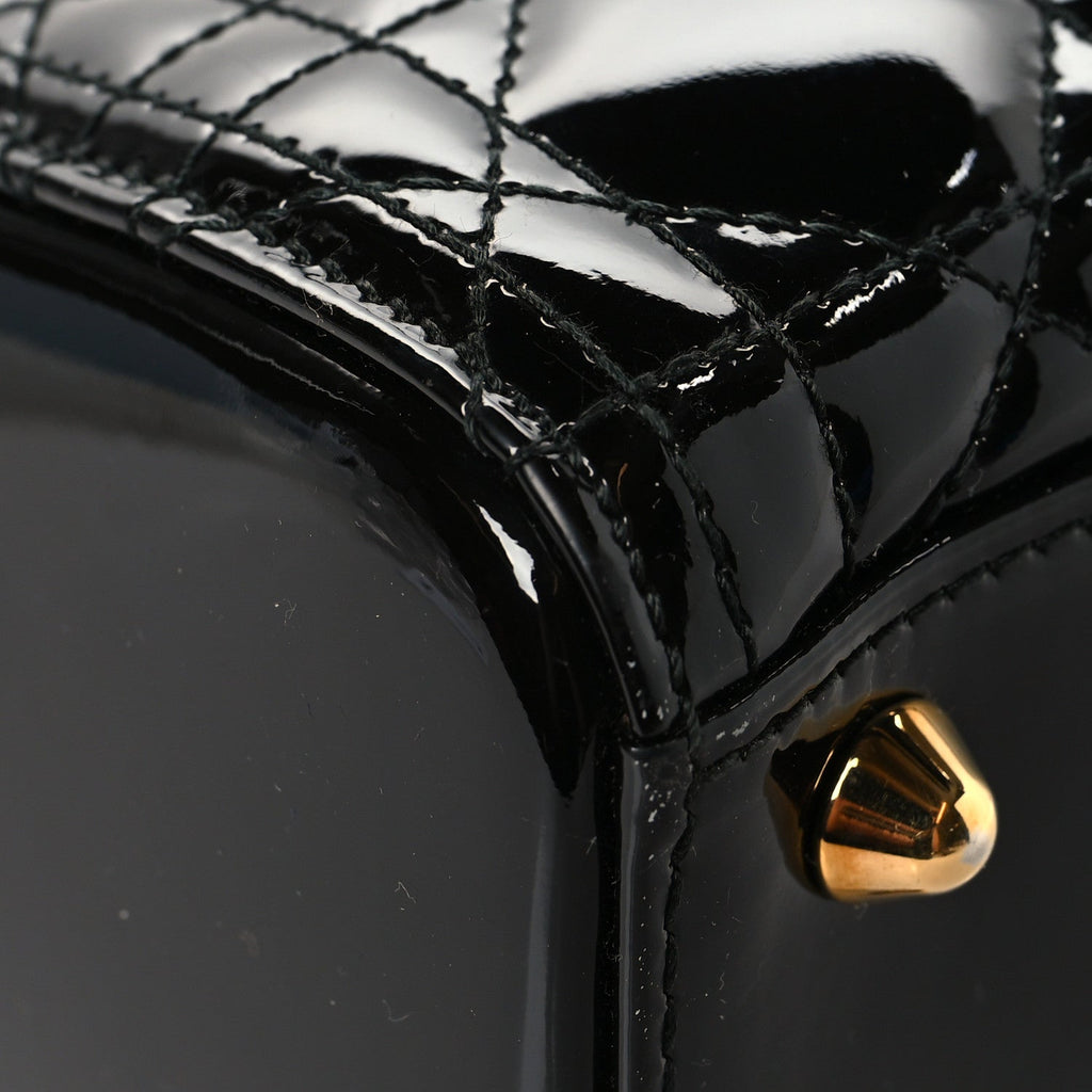 Christian Dior Patent Cannage Large Lady Dior Black