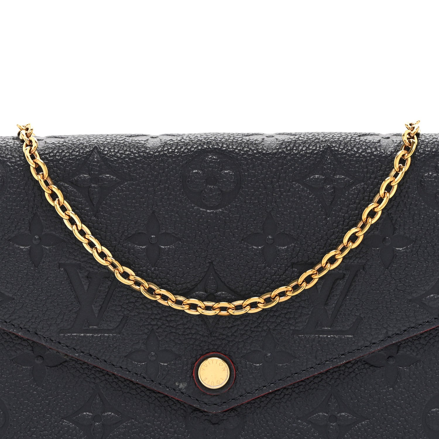 Louis Vuitton Empreinte Pochette Felicie Chain Wallet Marine Rouge