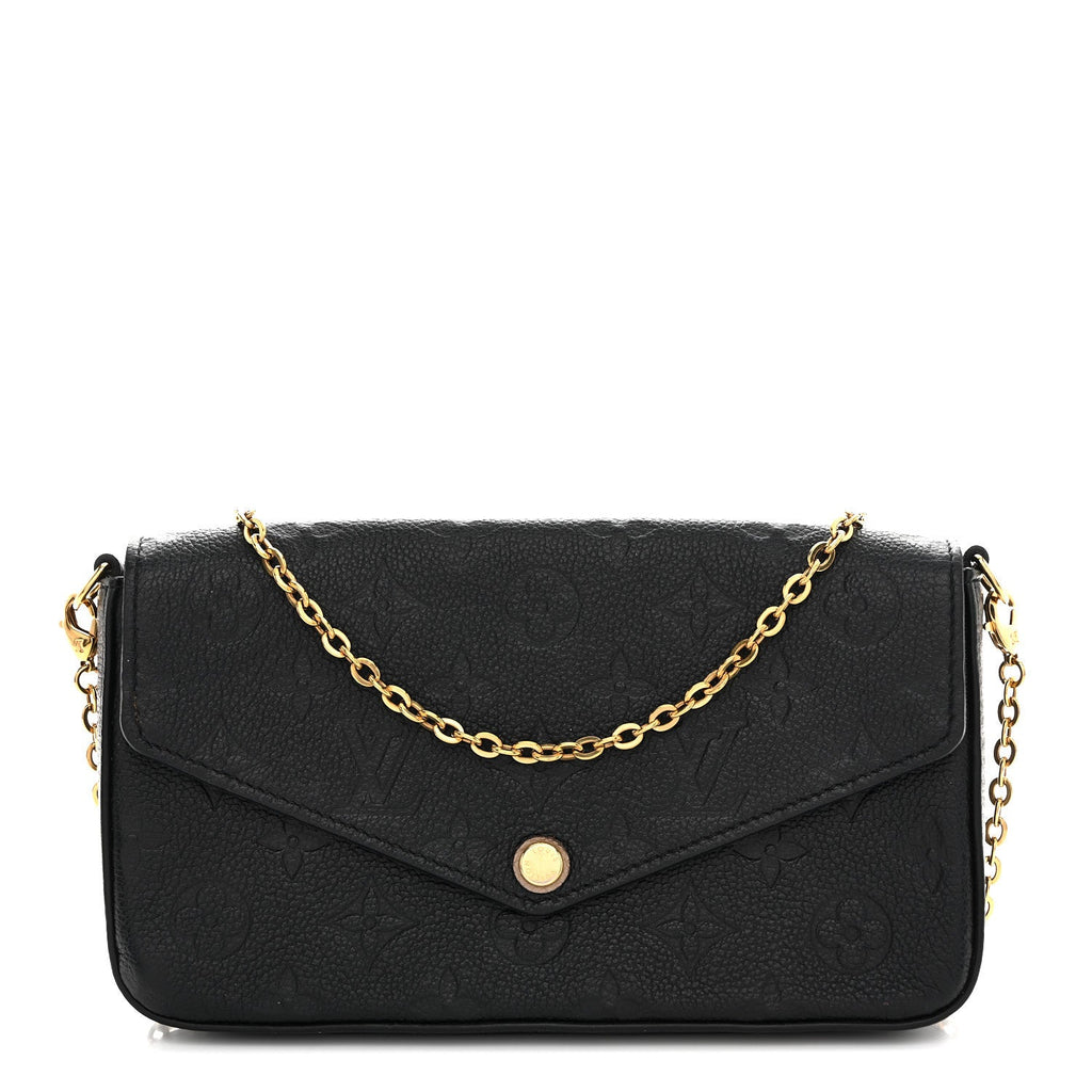 Louis Vuitton Empreinte Pochette Felicie Chain Wallet Black