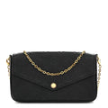 Louis Vuitton Empreinte Pochette Felicie Chain Wallet Black