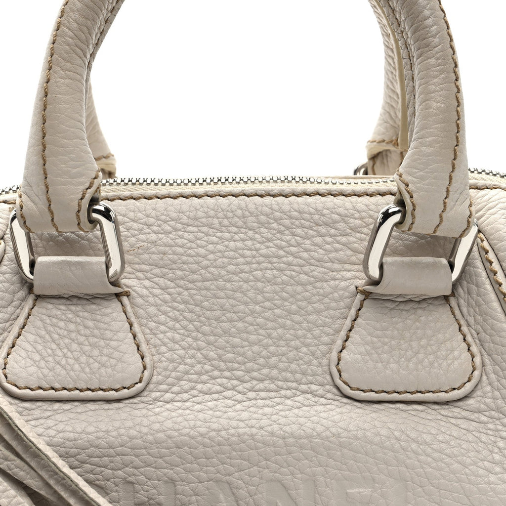 Chanel Calfskin Lax CC Small Bowler Bag White