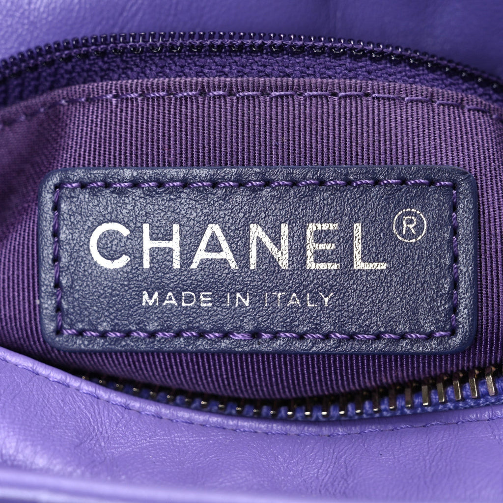 Chanel Aged Calfskin Quilted Small Gabrielle Hobo Purple