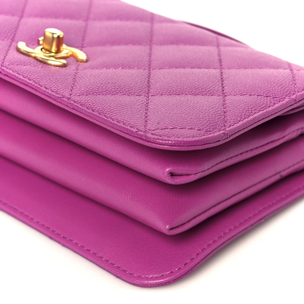 Chanel Caviar Quilted Mini Top Handle Flap Dark Pink