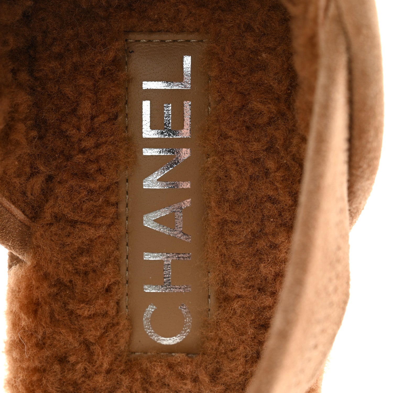 Chanel Suede Calfskin CC Slingback Loafers 36 Dark Beige