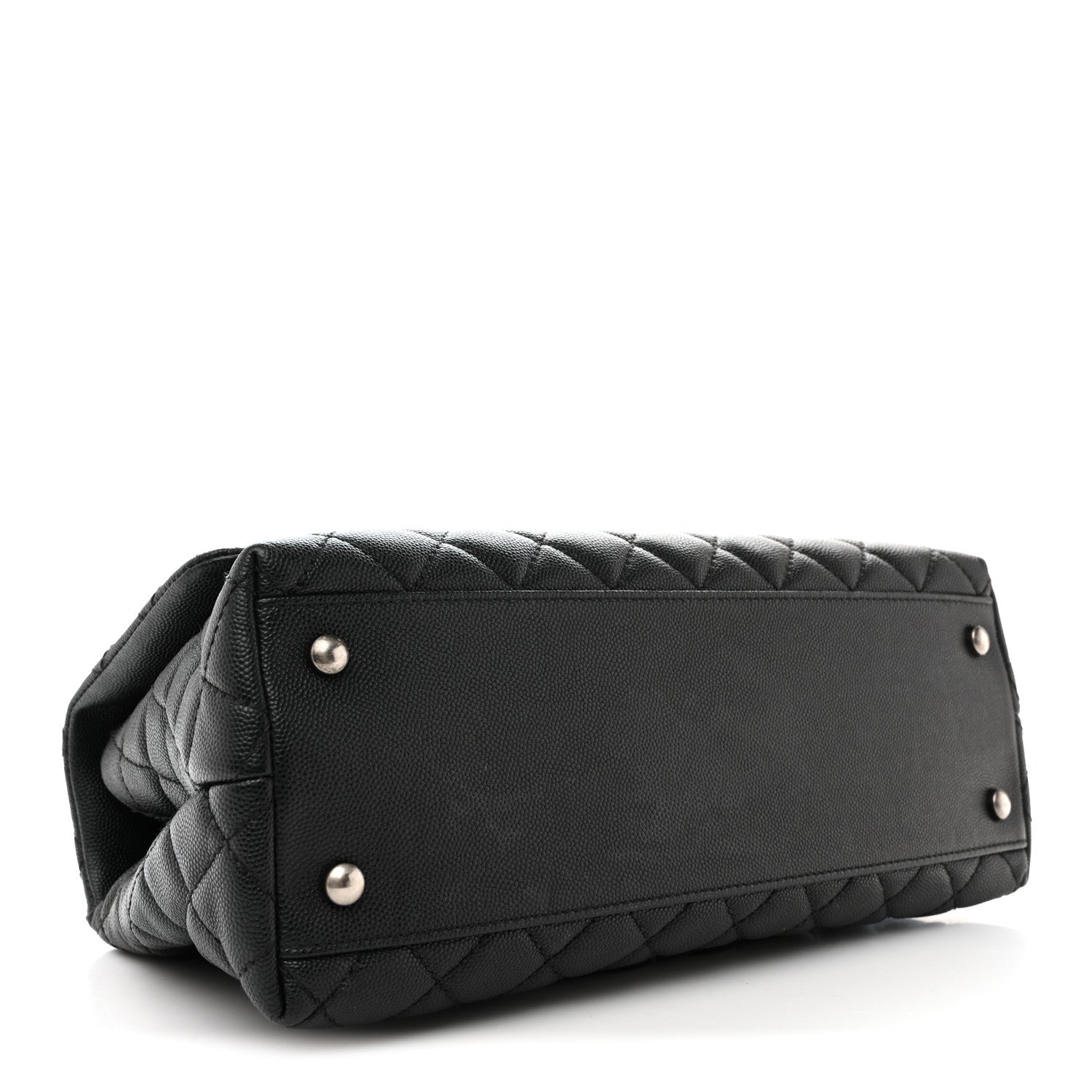 Chanel Caviar Lizard Embossed Quilted Small Coco Handle Flap Black