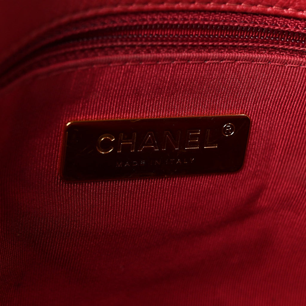 Chanel Goatskin Quilted Medium Chanel 19 Flap Red
