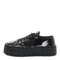 Prada Paillettes Triangle Logo Double Wheel 50mm Sneakers 37 Black