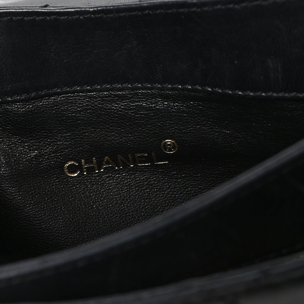 Chanel Lambskin Quilted CC Flap Shoulder Bag Black