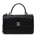 Chanel Lambskin Quilted Medium Trendy CC Flap Dual Handle Bag Black