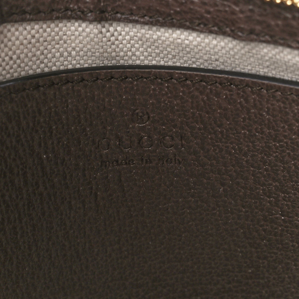 Gucci GG Supreme Monogram Textured Dollar Calfskin Web Small Ophidia GG Handbag Beige Ebony New Acero