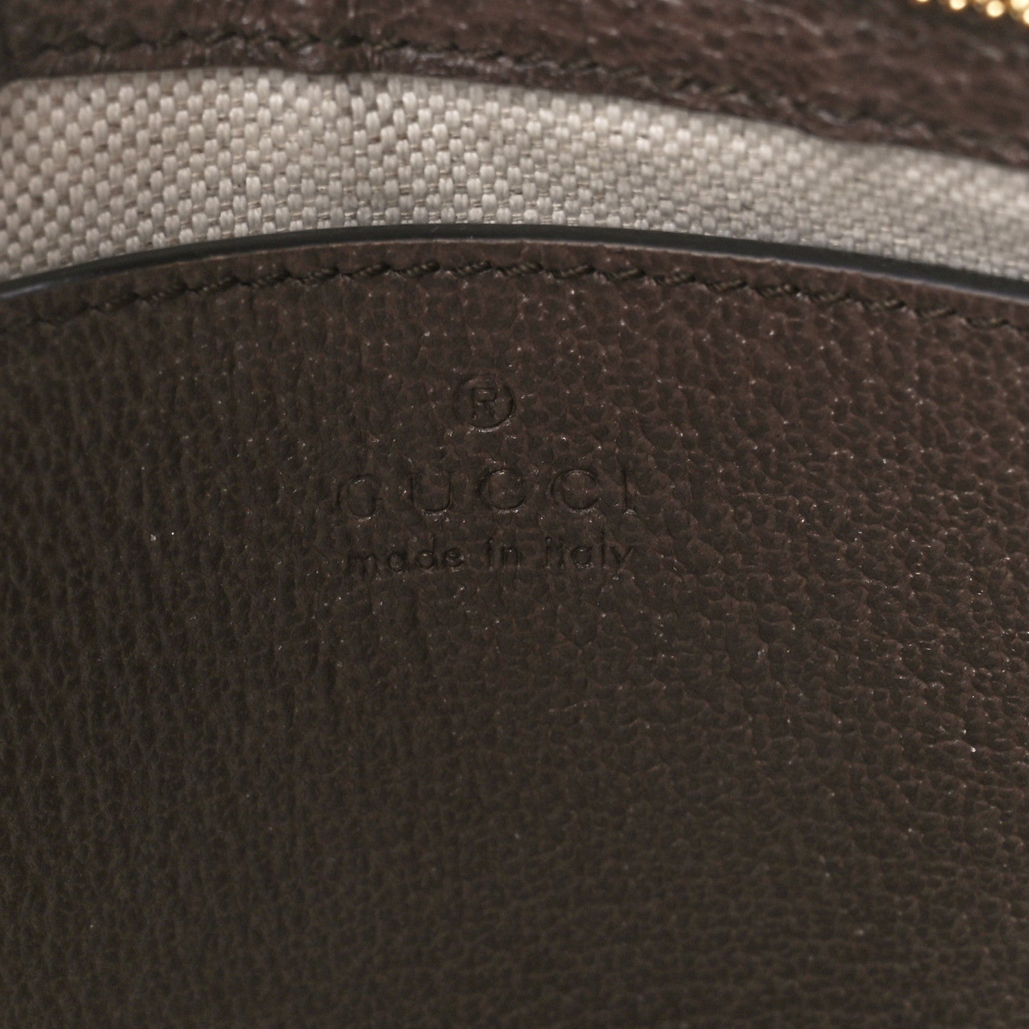 Gucci GG Supreme Monogram Textured Dollar Calfskin Web Small Ophidia GG Handbag Beige Ebony New Acero