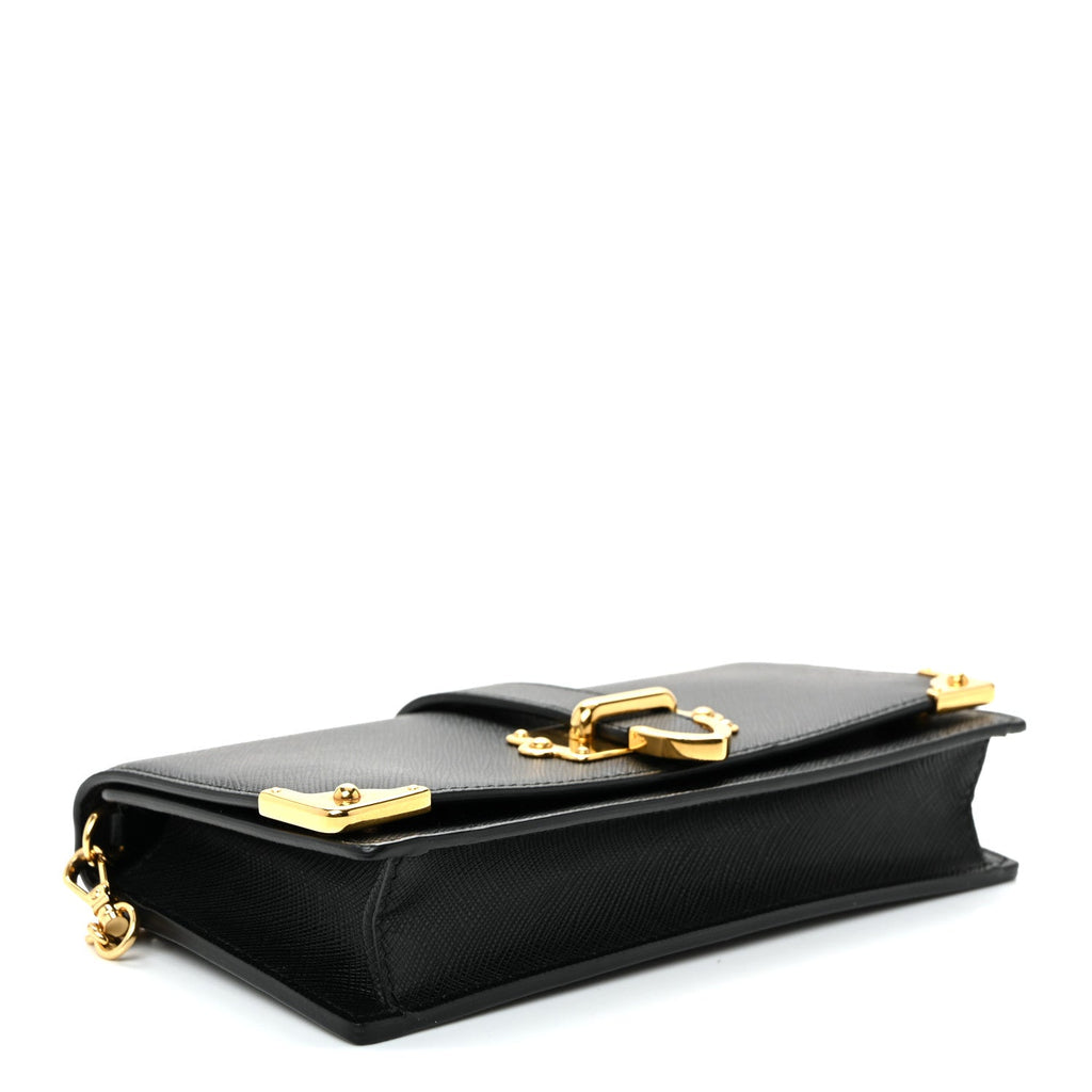 Prada Saffiano Cahier Mini Bag Black