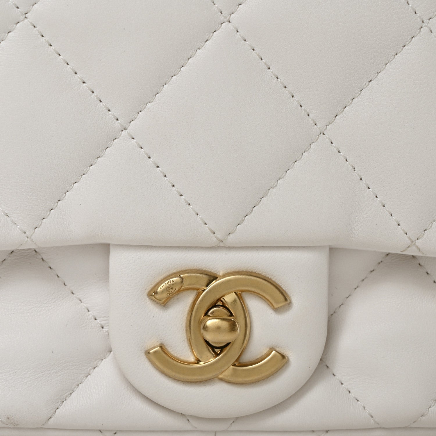 Chanel Lambskin Quilted Flap White
