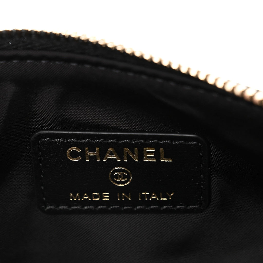 Chanel Velvet Effect Nylon Shiny Crumpled Calfskin Quilted Chanel 25 Clutch With Chain Black