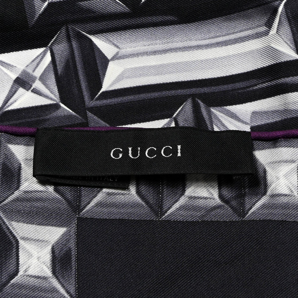 Gucci Silk GG Jewel Square Scarf Black Multicolor