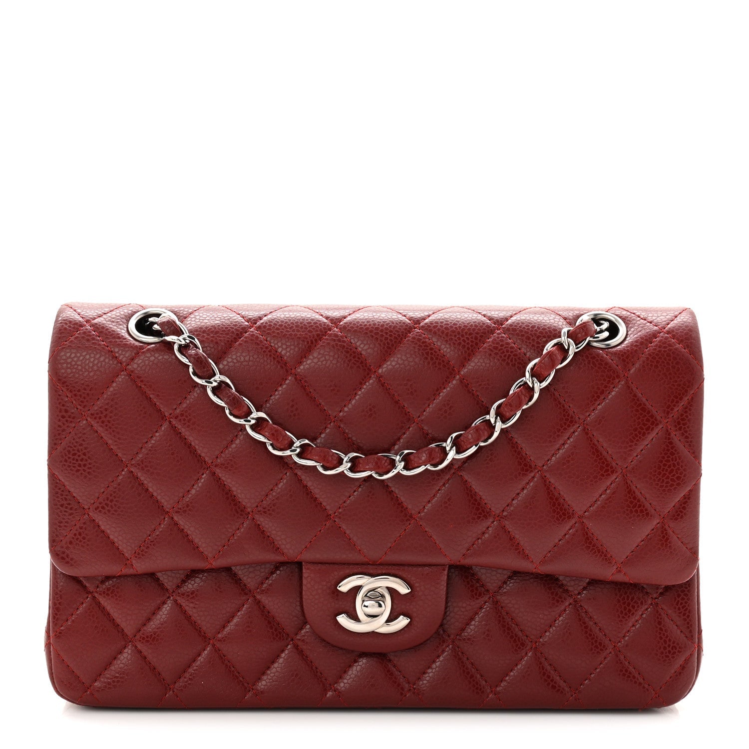 Chanel Caviar Quilted Medium Double Flap Burgundy