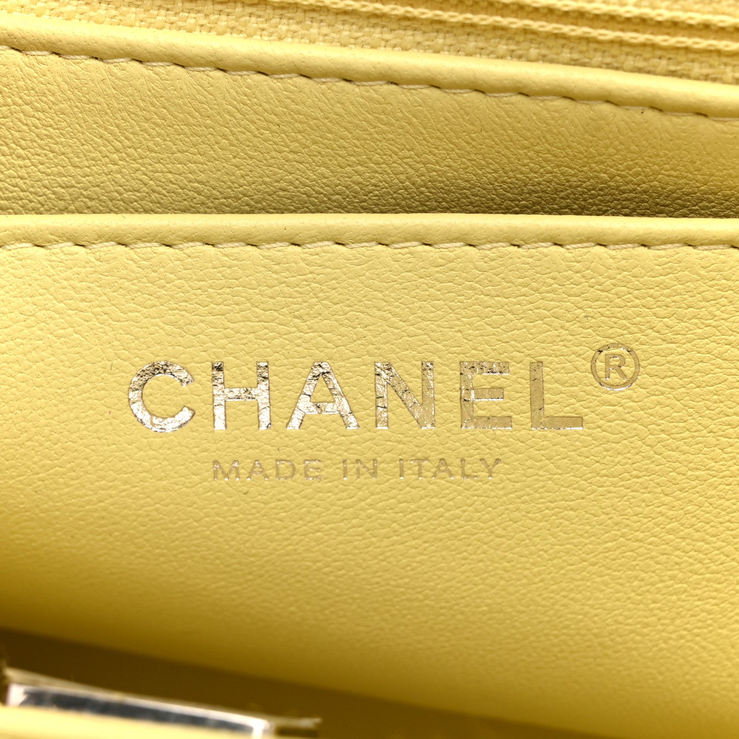 Chanel Lambskin Quilted Mini Square Flap Yellow