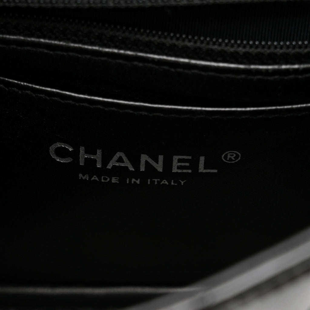 Chanel Patent Calfskin Quilted Mini Rectangular Flap Black
