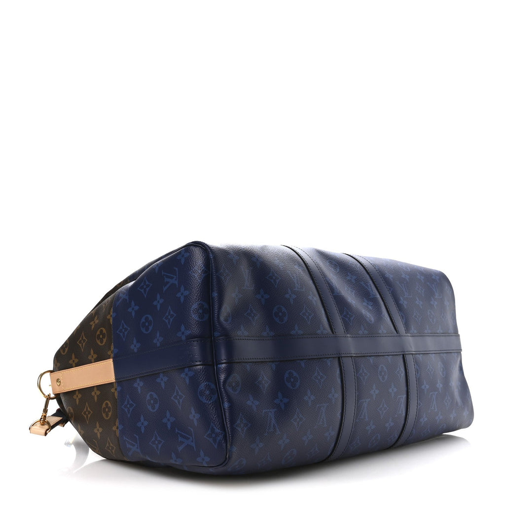 Louis Vuitton Monogram Split Keepall Bandouliere 50 Pacific Blue