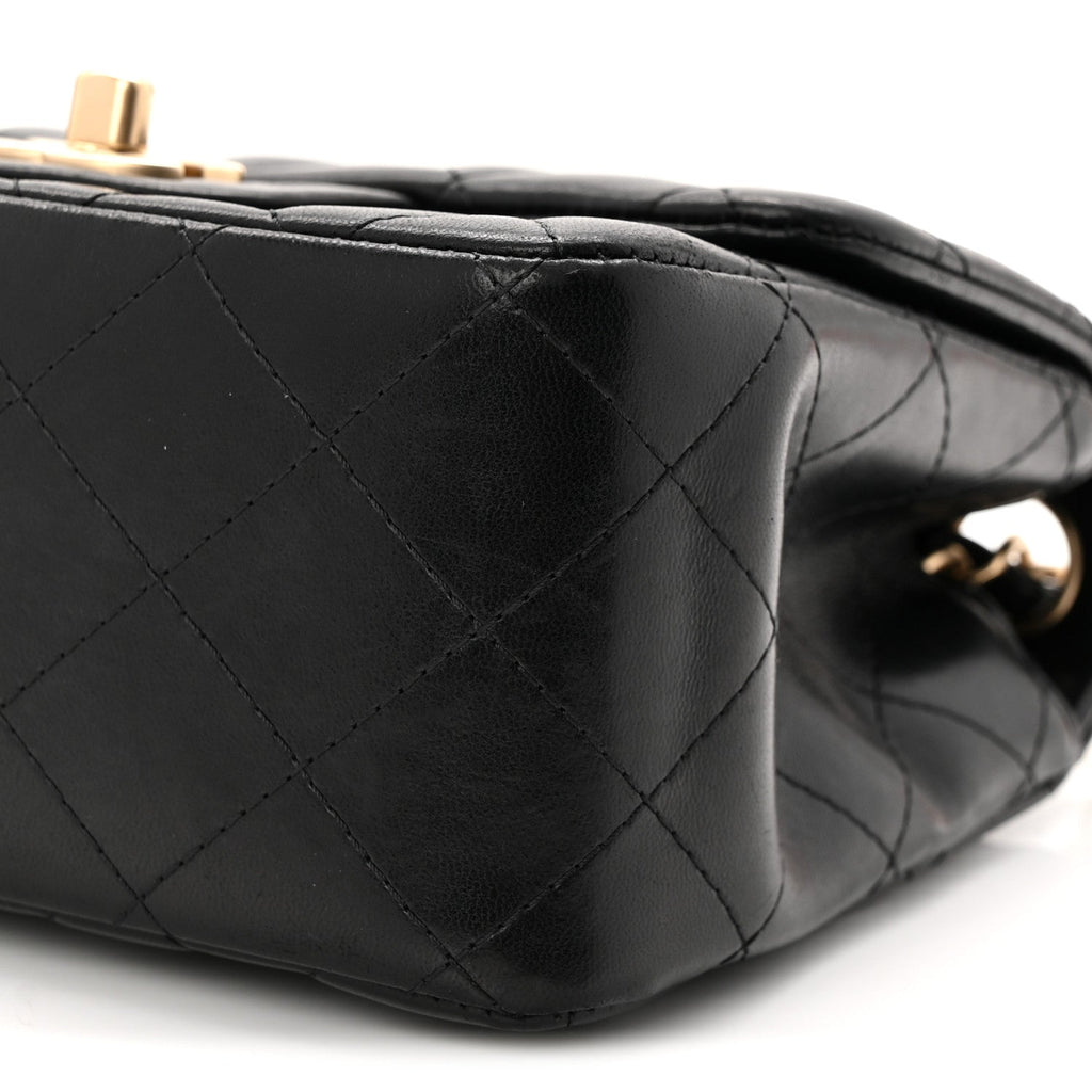 Chanel Lambskin Quilted Mini Square Flap Black