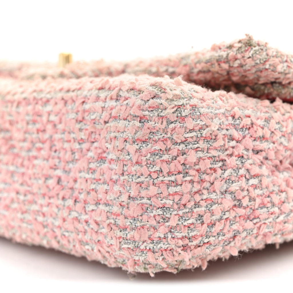Chanel Tweed Medium Double Flap Pink