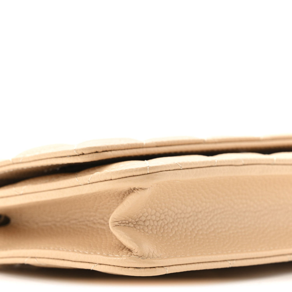 Chanel Caviar Quilted Wallet on Chain WOC Beige