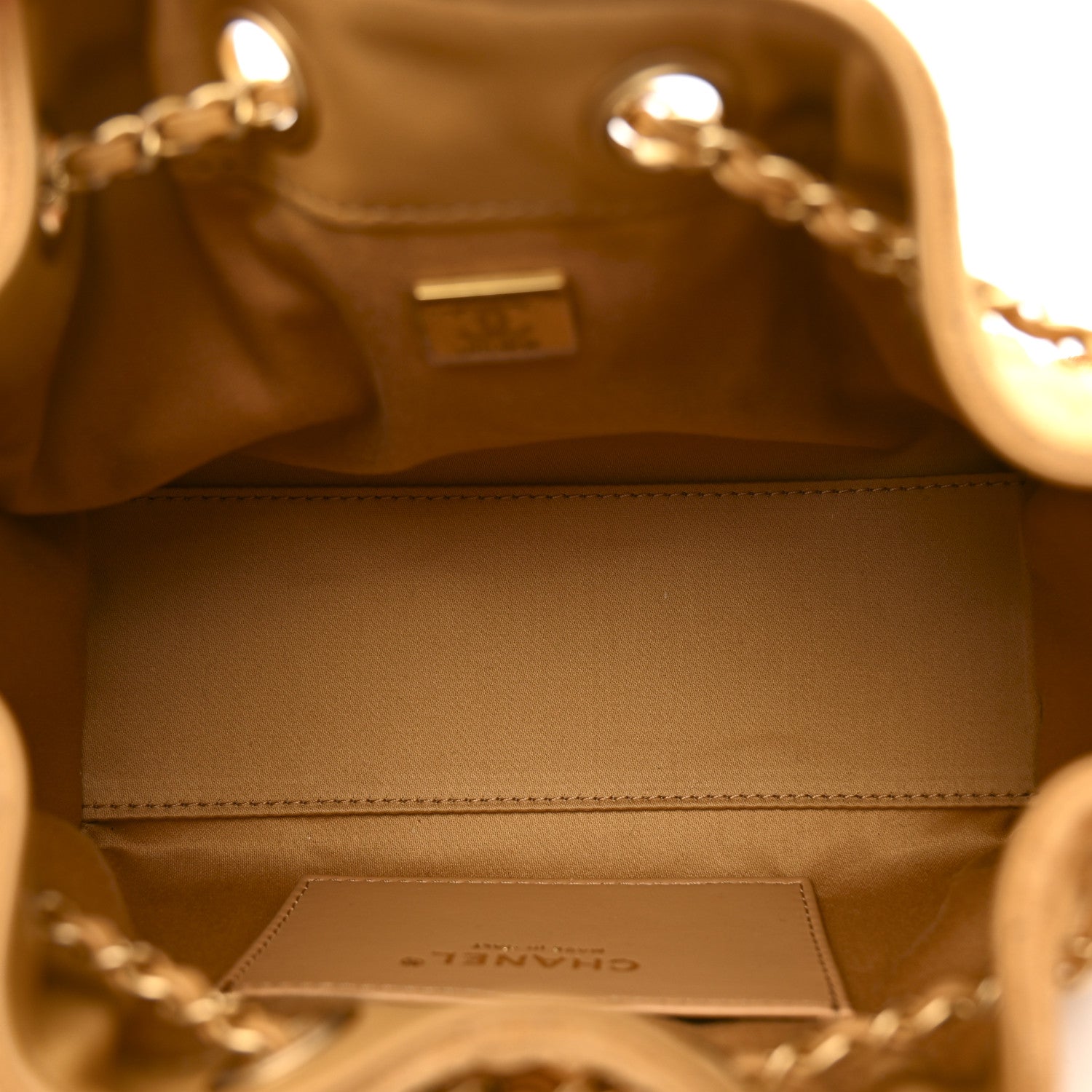 Chanel Suede Quilted Mini Chanel 25 Handbag Beige