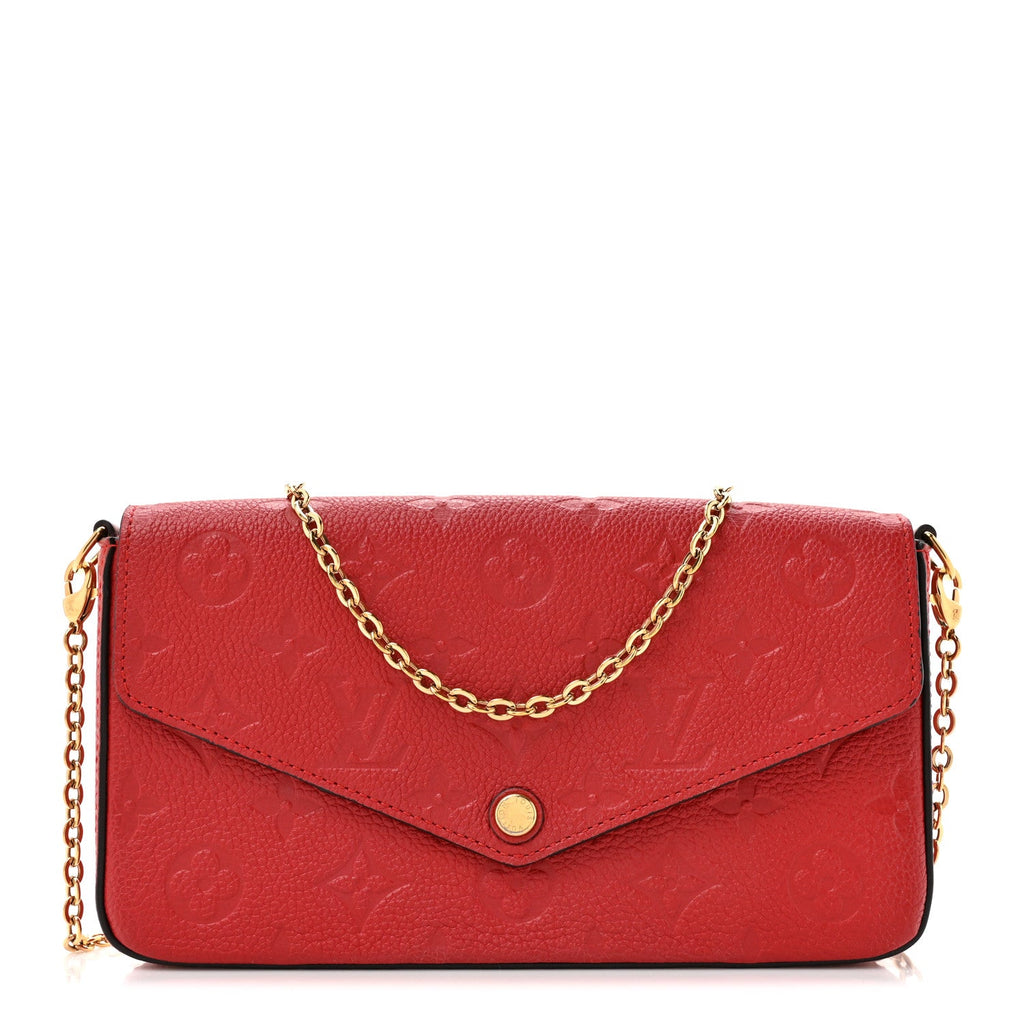 Louis Vuitton Empreinte Pochette Felicie Chain Wallet Scarlet