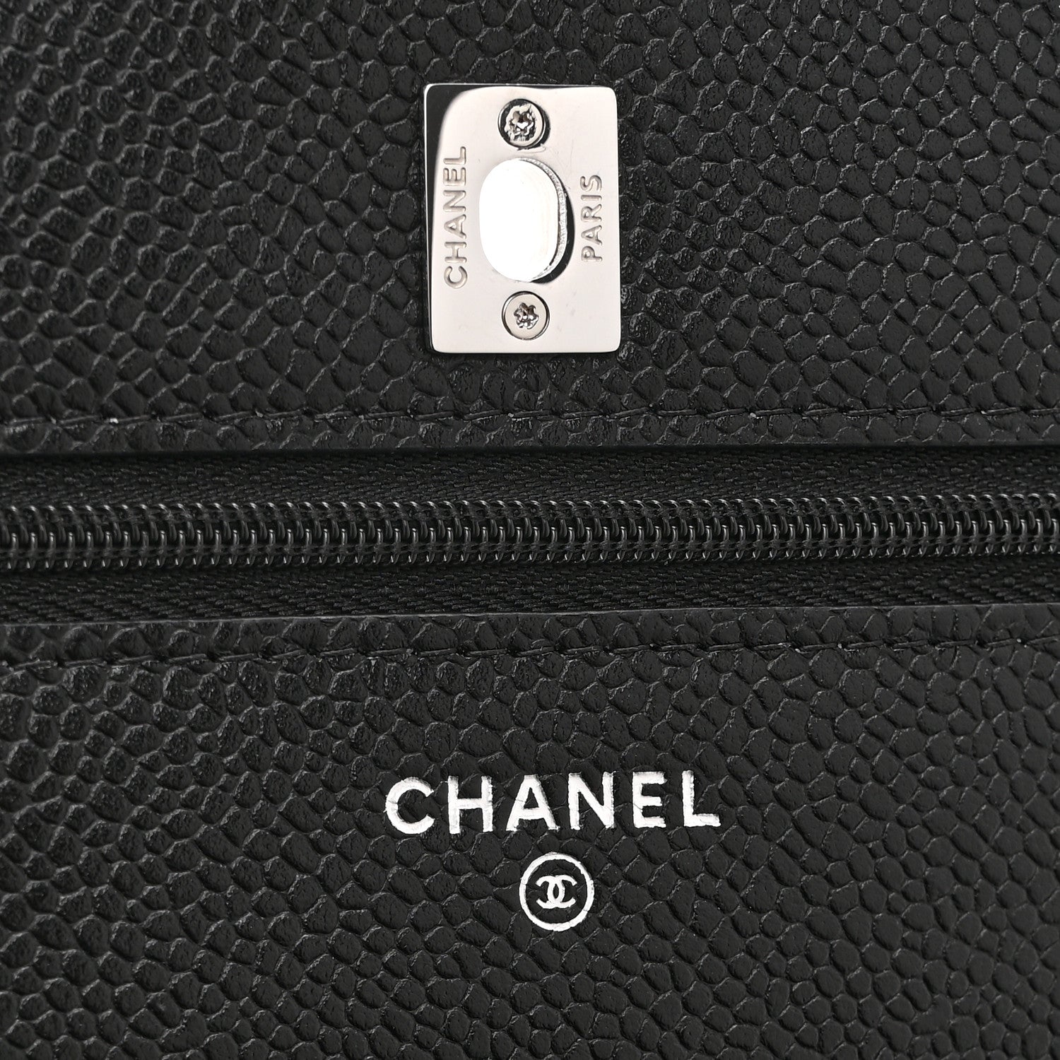 Chanel Caviar Quilted CC Turnlock Wallet On Chain WOC Black