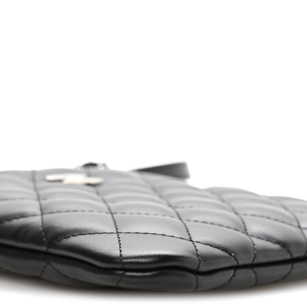 Chanel Lambskin Quilted Uniform Crossbody Bag Black