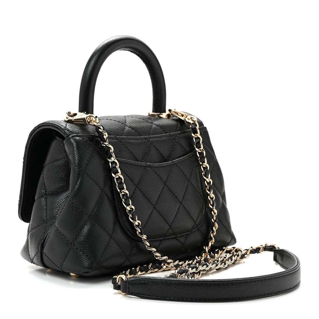 Chanel Caviar Quilted Extra Mini Coco Handle Flap Black