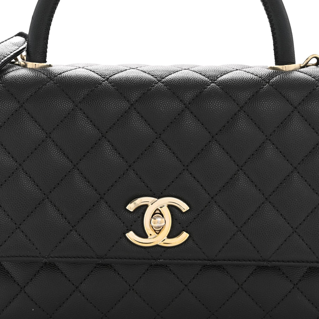 Chanel Caviar Quilted Small Coco Handle Flap Black