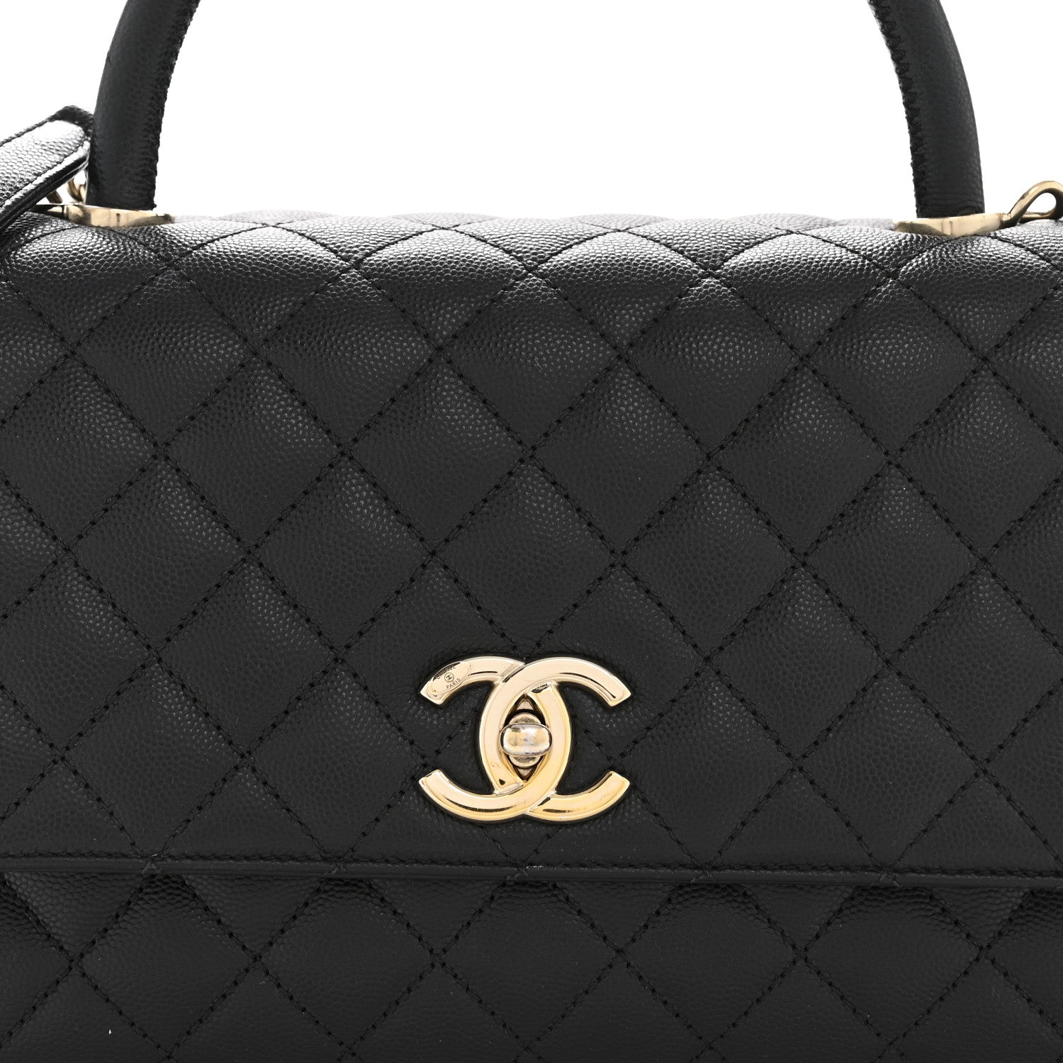 Chanel Caviar Quilted Small Coco Handle Flap Black