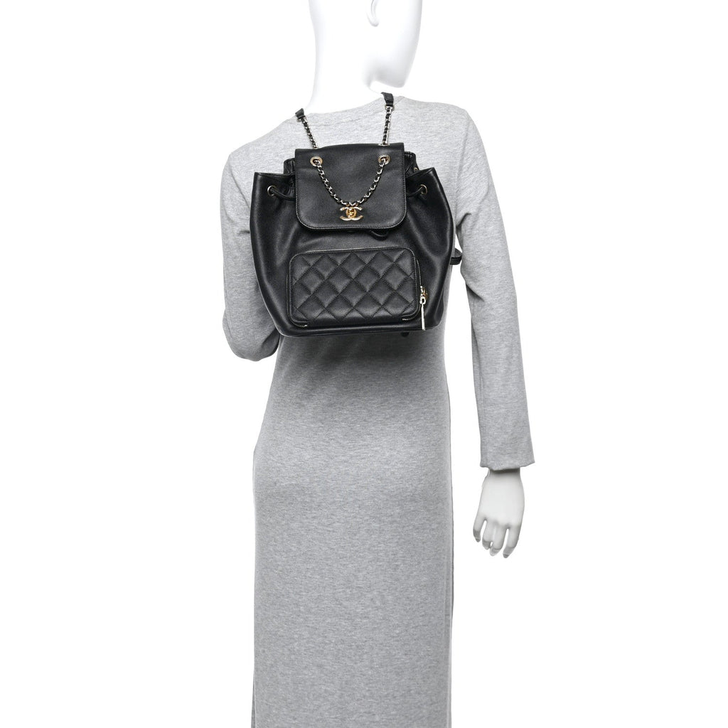 Chanel Caviar Quilted Business Affinity Backpack Black