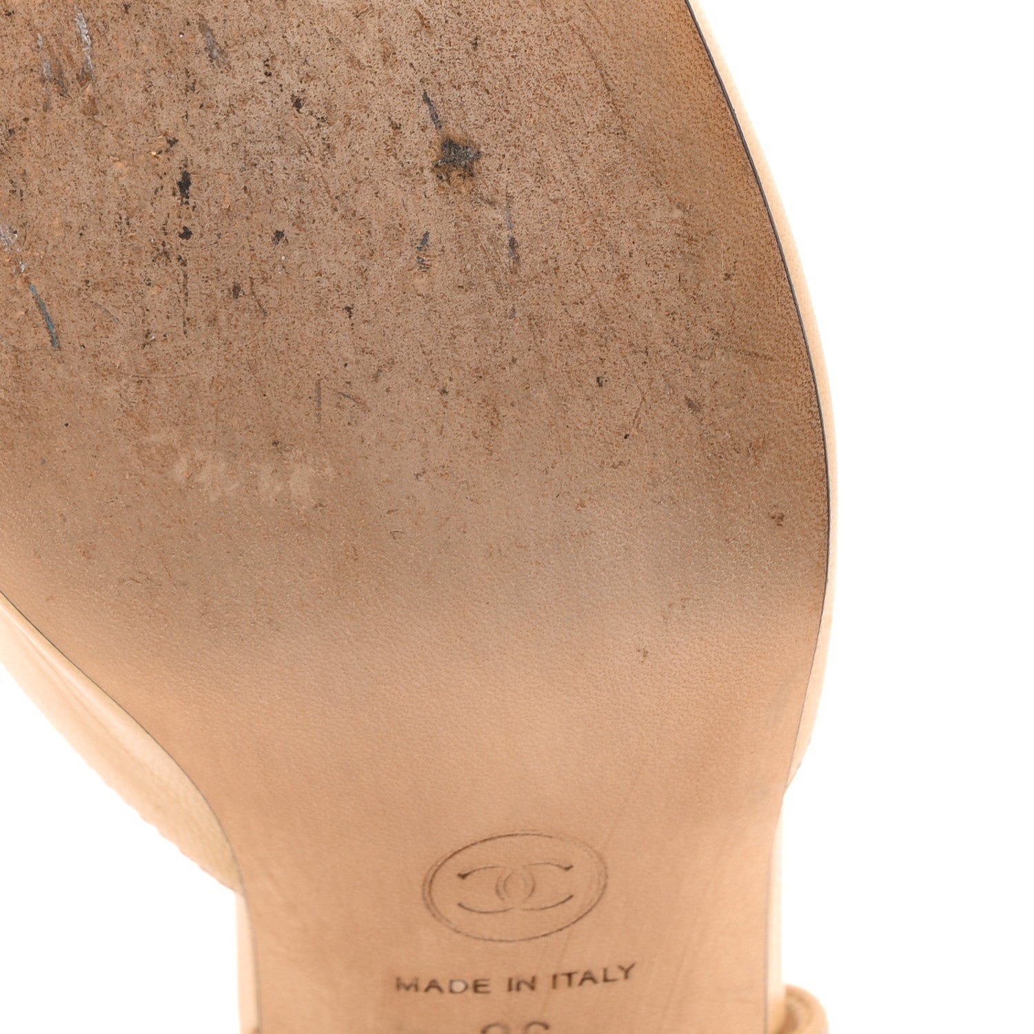 Goatskin Grosgrain Cap Toe CC Slingback Pumps 36 Beige Black