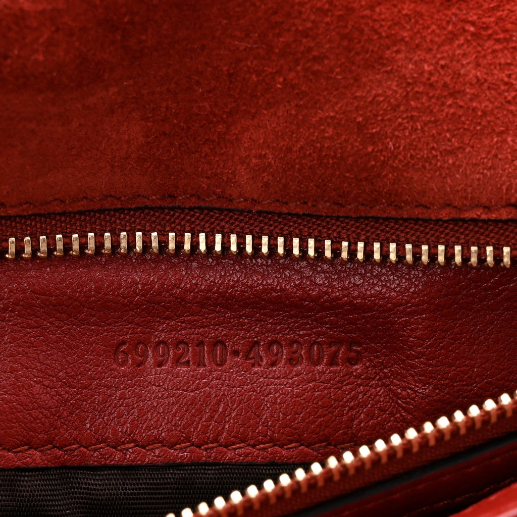 Gucci Suede Talco Roxy Calfskin Web Medium Blondie Shoulder Flap Bag Blondie Red