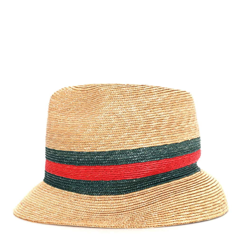 Gucci Abaca Straw Web Fedora Hat M