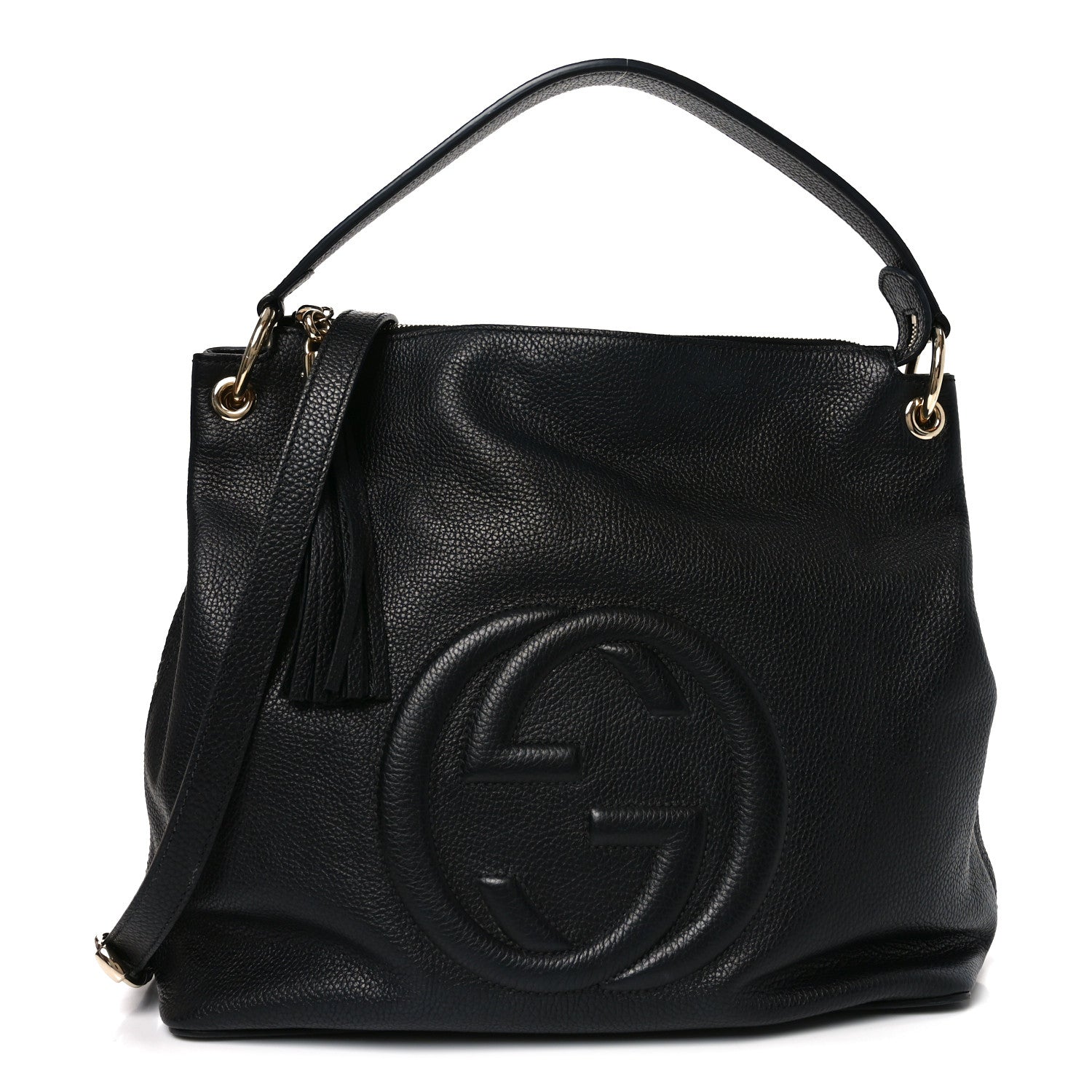 Gucci Pebbled Calfskin Large Soho Hobo Black
