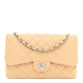 Chanel Caviar Quilted Jumbo Double Flap Beige Clair