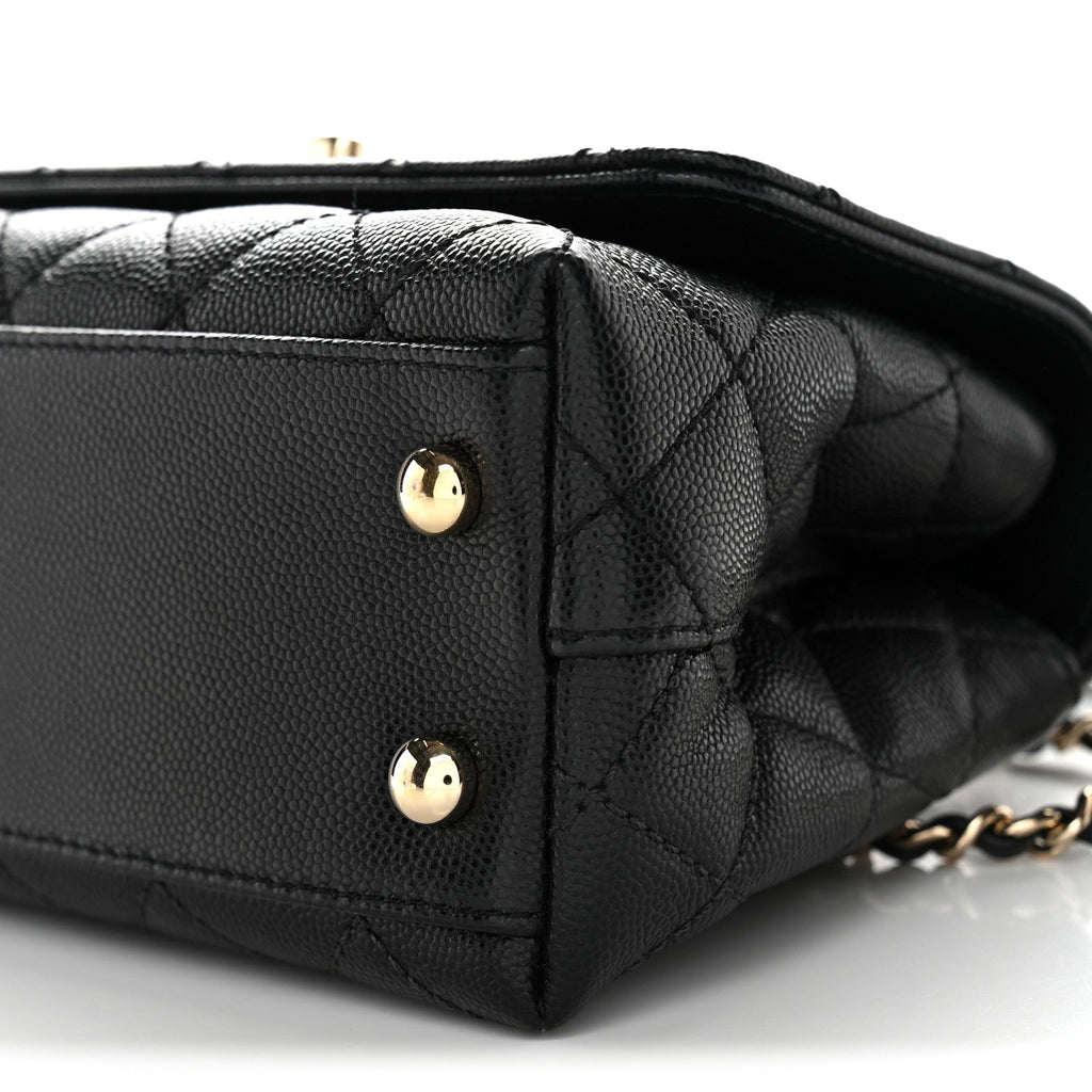 Chanel Caviar Quilted Extra Mini Coco Handle Flap Black