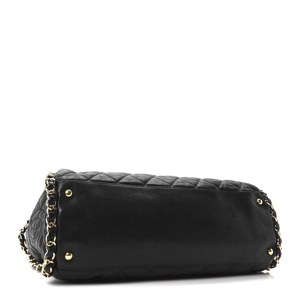 Chanel Calfskin Quilted Large Chain Me Hobo Black