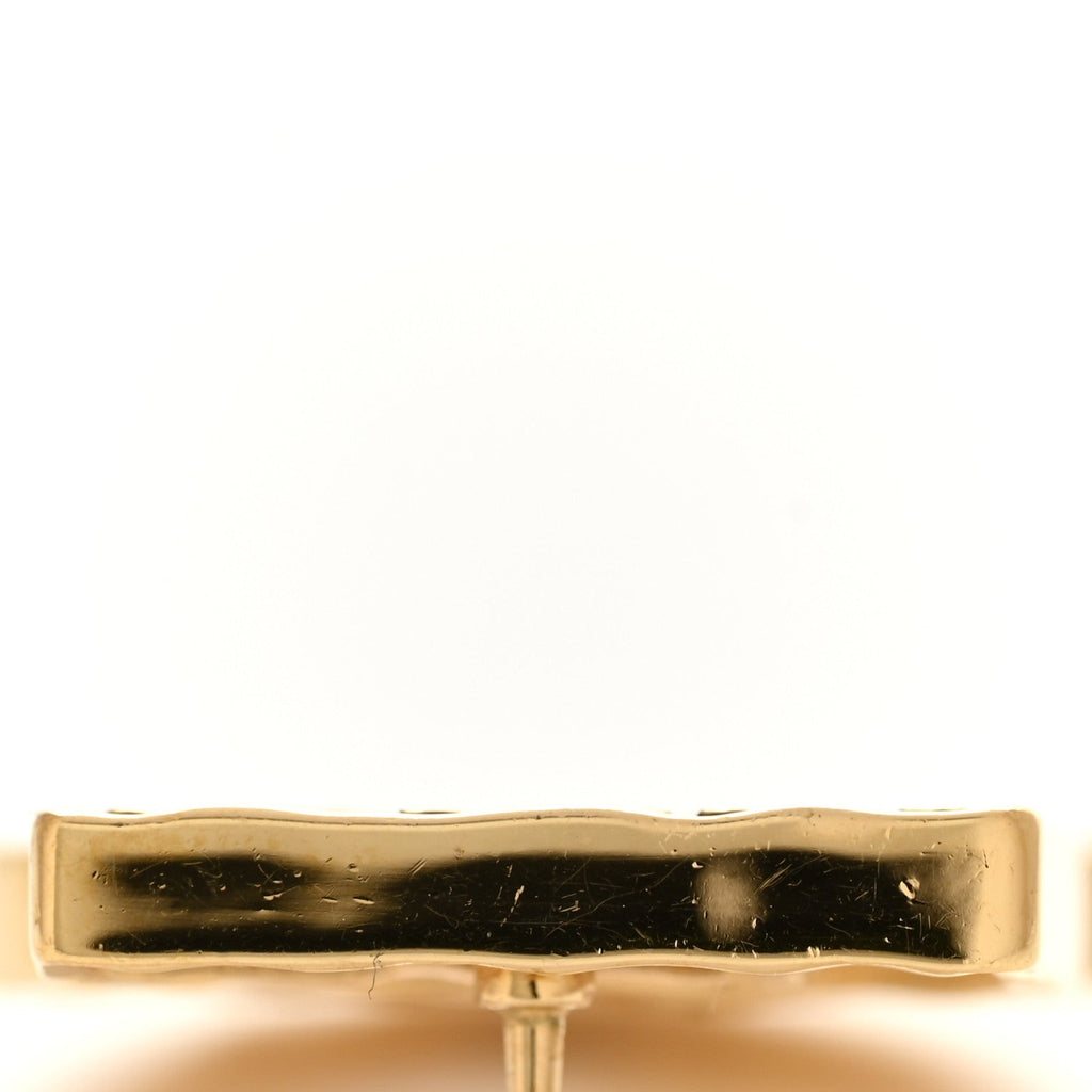 Metal CC No 5 Earrings Gold Black