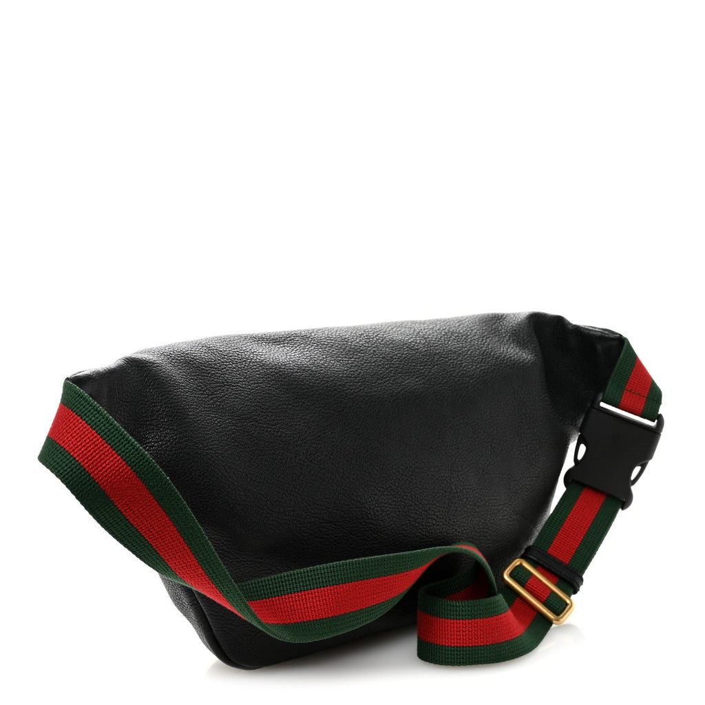 Gucci Grained Calfskin Logo Belt Bag Black