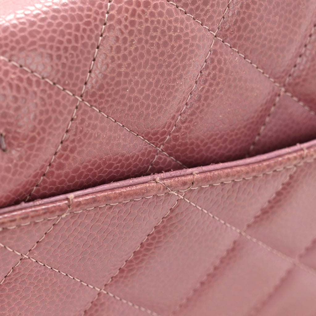 Chanel Caviar Quilted Clutch With Chain Flap Purple