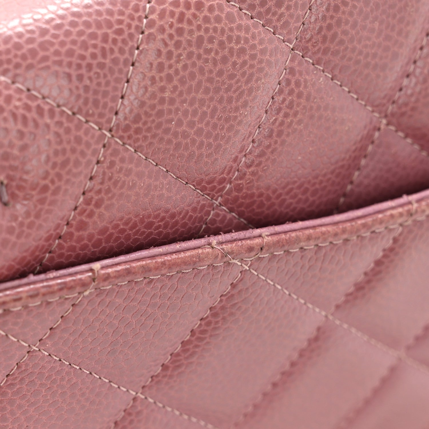 Chanel Caviar Quilted Clutch With Chain Flap Purple