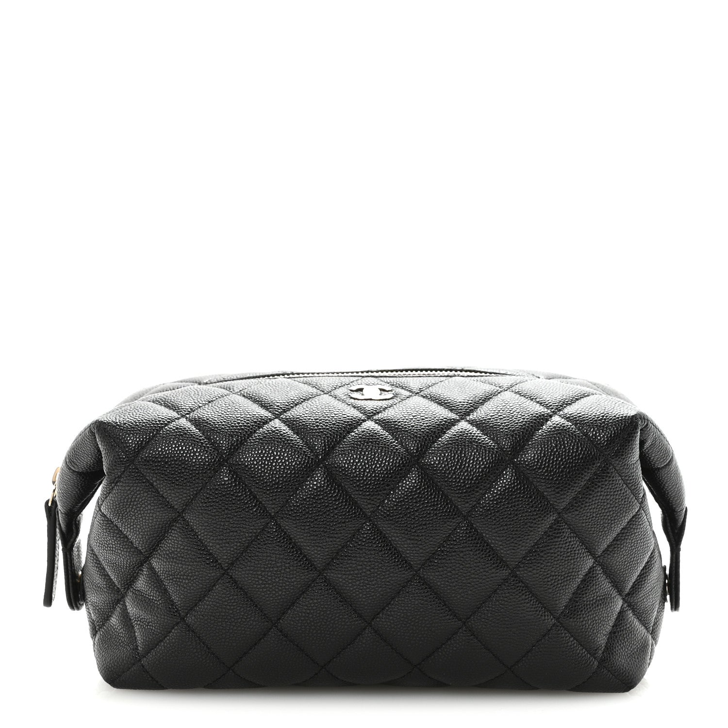 Caviar Quilted Cosmetic Case Black