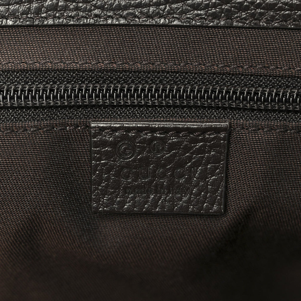 Gucci Monogram Flap Messenger Bag Beige Dark Brown