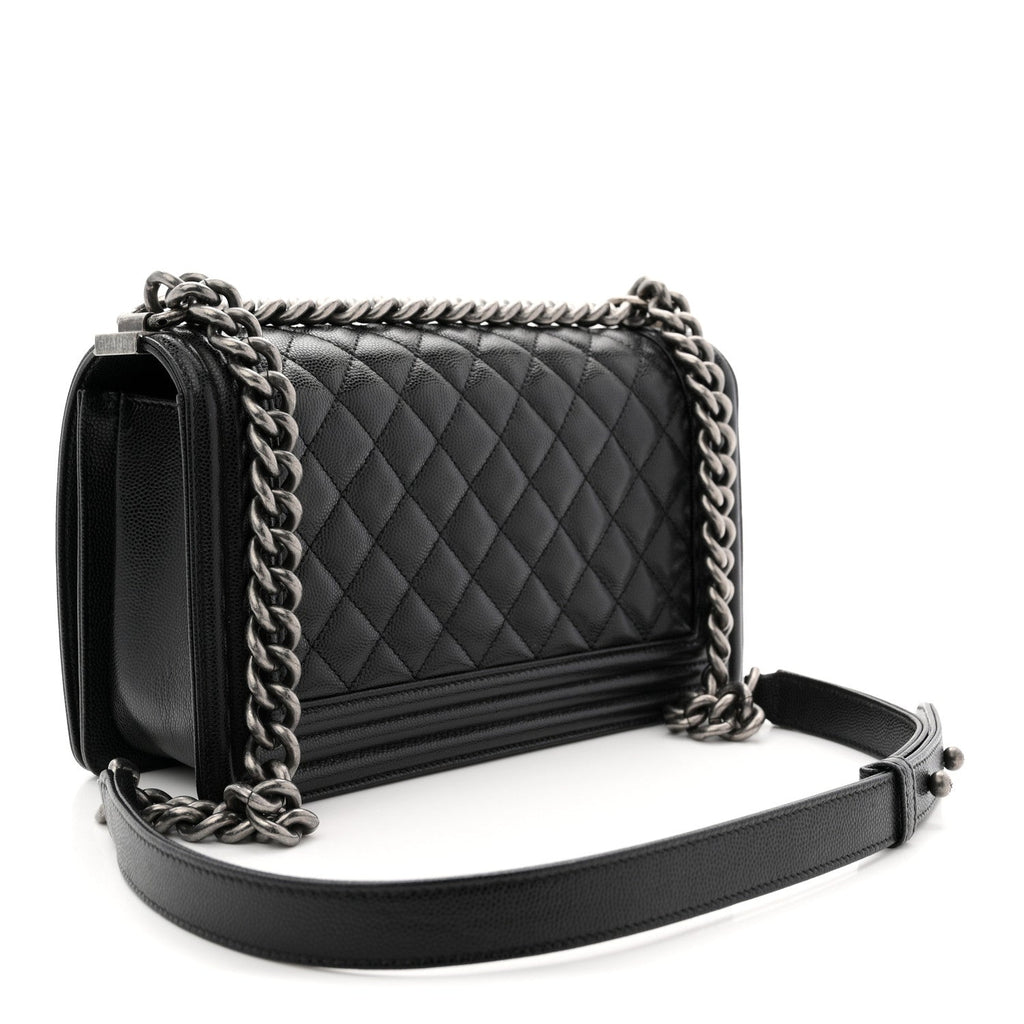 Chanel Caviar Quilted Medium Boy Flap Black